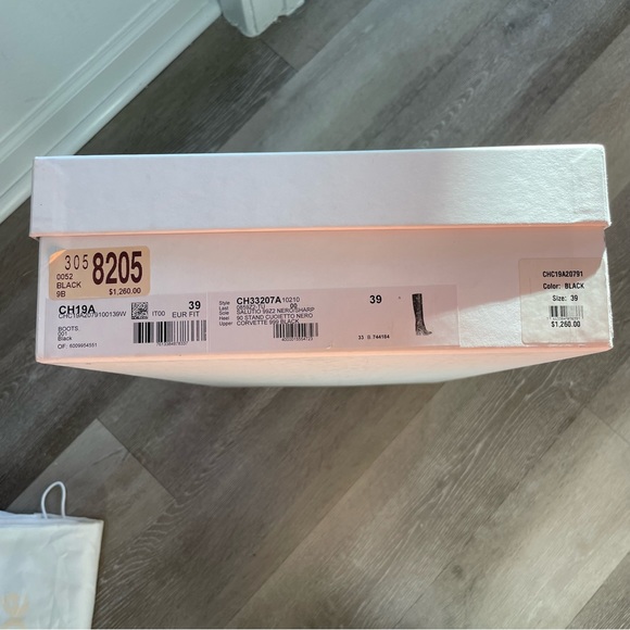 Chloe Wave Black Calf Smooth Leather Knee High Boots with Wave Heel 39 - Picture 14 of 14